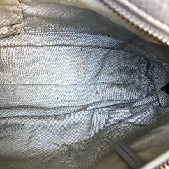 FOSSIL Crossbody Shoulder Hand Bag Purse Grey Leather Satchel Zipper - Picture 2 of 11